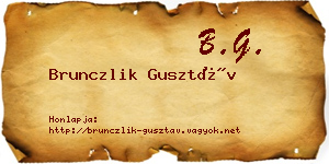 Brunczlik Gusztáv névjegykártya